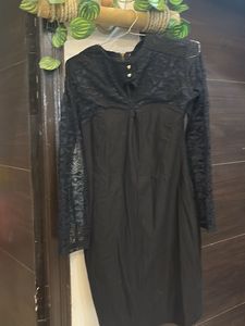 Black Lace Detail Dress