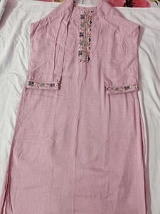 Pink Embroidered Kurta