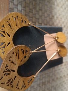 Wooden Geometric Dangle Earrings