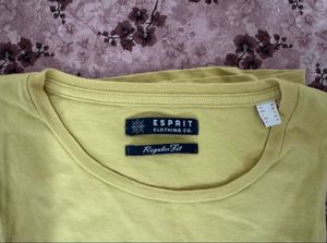 ESPRIT Men's Yellow LAX Graphic T-Shirt