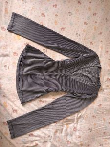 Striped Long Sleeve V-Neck Top