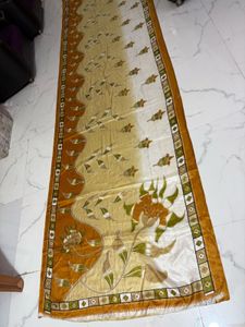 super light fabric  Beige Floral Print Saree