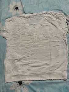 White Button-Up Casual Top