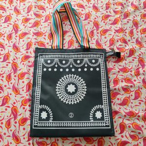 varali print Stylish Black Tote Bag