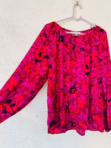 Vibrant Floral Print Long Sleeve Top