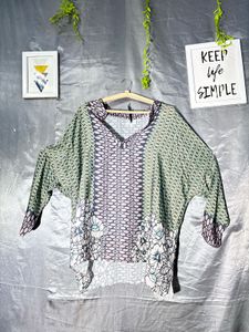 Bohemian Floral Print Dolman Sleeve Top