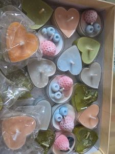 Cute Heart &amp; Fruit Scented Candles(24pcs.)