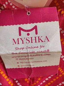 Mishka Women’s Bandhani Print High-Low Kurti Small
