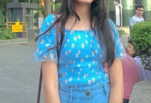 blue floral top