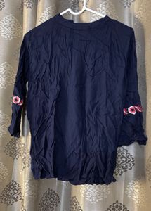 Cotton Navy Blue Top | One time wear