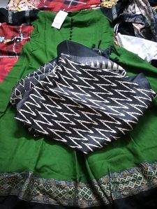 Ethnic Dress Women With Ikkat Dupatta