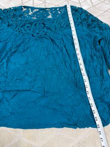 Bohemian Teal Lace Top