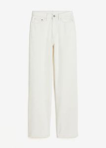 H&amp;M White Wide Ultra High Jeans