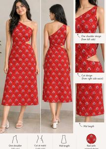 Red Printed One Piece
