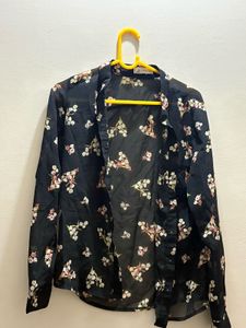 Floral Print Button-Down Blouse