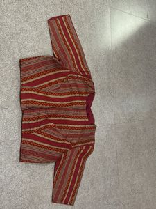 Red Striped Ethnic Blouse