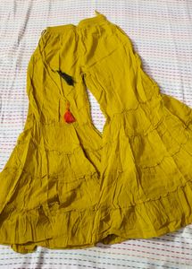 Yellow Tiered Palazzo Pants