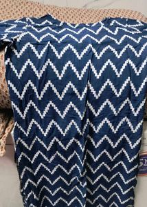 Stylish Blue Zigzag Print Kurta