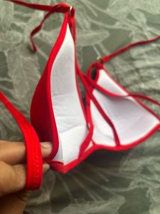 Red Triangle Bikini Top