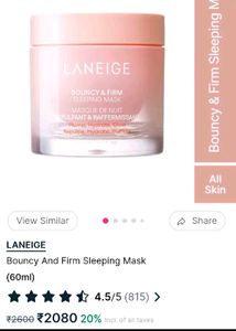 LANEIGE Bouncy&amp;Firm Face Sleeping Mask Combo 2