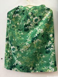 Vibrant Green Floral Ethnic Skirt
