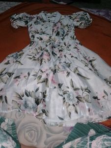 Floral Print Puff Sleeve Dress