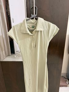 Ribbed Polo Neck Dress