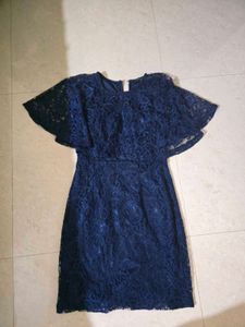 Elegant Navy Lace Dress