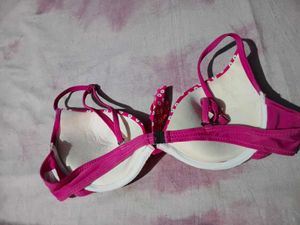 Pink Polka Dot Bikini Top bra