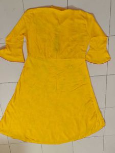 Vibrant Yellow Embroidered Kurta with embroidere