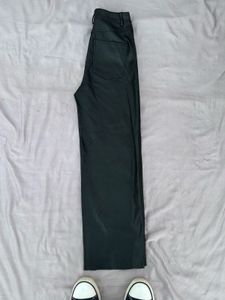 Stylish Wide Leg Faux Leather Pants