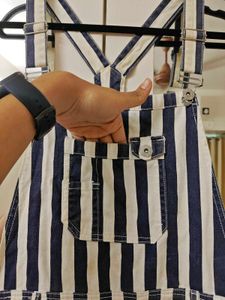 Striped Denim dungaree