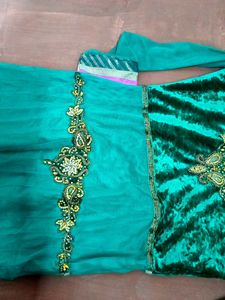 Green Embroidered Anarkali