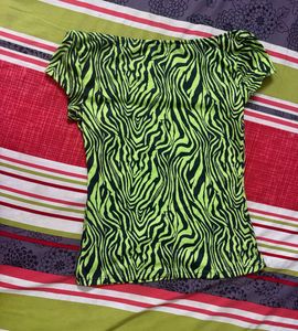 Neon Zebra Print Top