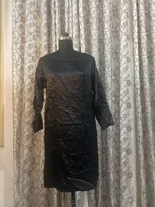 Sleek Black Satin Dress