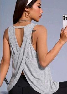 Gray Twist Back Tank Top