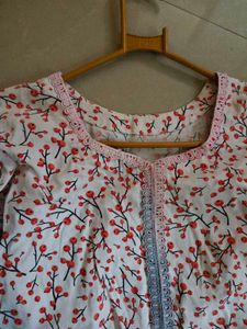 Floral Print Cotton Kurta for Women