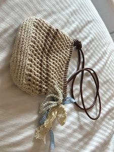 Knitted Shoulder Bag with Charm
