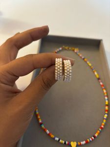 Beaded Necklace and Earrings Set