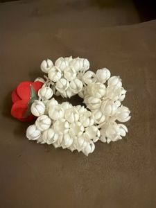 Floral Bracelet with Red Rose Accent