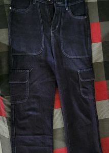 Dark Wash Cargo Jeans