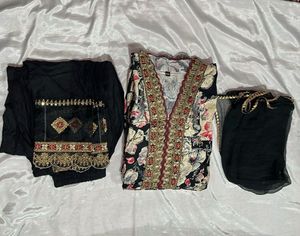 Elegant Floral Print Kurta Set with Dupatta