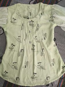 Chic Light Green Printed Top