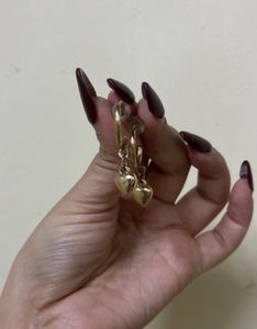 Gold Heart Hoop Earrings