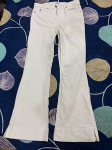 US Polo Assn White Flared Jeans