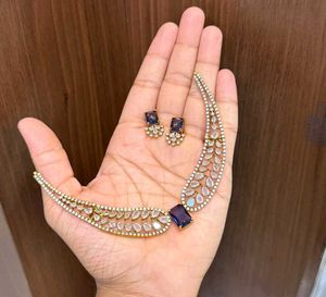Exquisite Amethyst &amp; Diamond Necklace Set