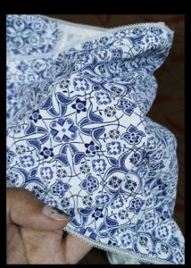 Blue &amp; White Patterned Briefs