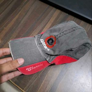 Vintage Stylish Classic Cap – Grey & Red