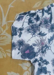Floral Print Short Sleeve Dress with belt