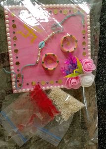 Decorative Rakhi Thali with Diya
